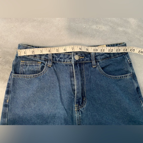 Dazy Size 8 High Waist Wide Leg Zip Up Cotton Blend Medium Wash Denim Jeans - Picture 8 of 11